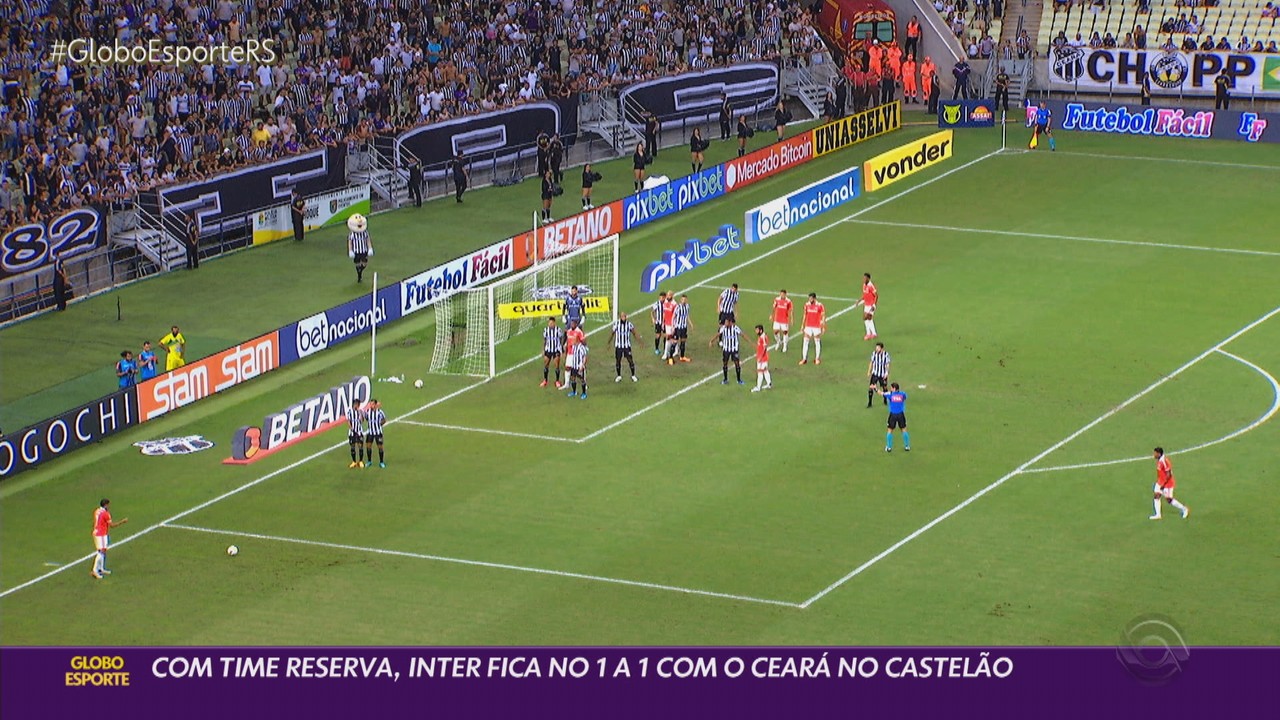 Com time reserva, Inter fica no 1 a 1 com o Ceará, na Arena Castelão