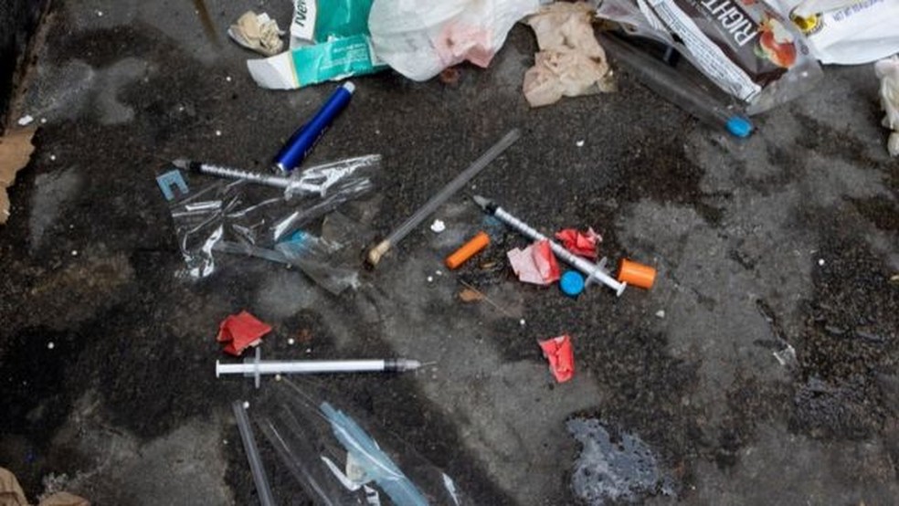 O DEA norte-americano afirma que o fentanil é altamente viciante, que é 50 vezes mais poderosa do que a heroína, como a ameaça de droga mais mortal que os EUA enfrentam. — Foto: Getty Images via BBC