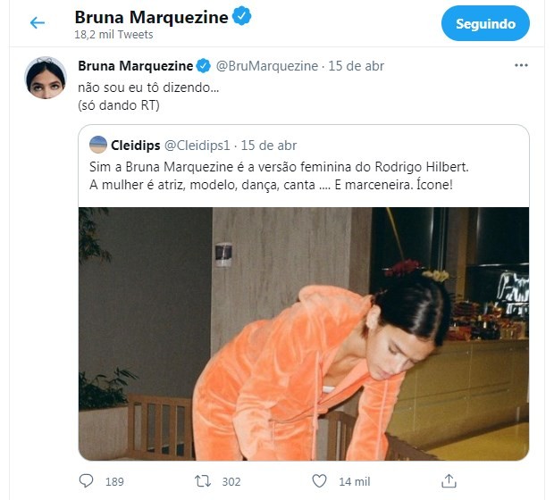 Tweet de Bruna Marquezine (Foto: Reprodução/Instagram)