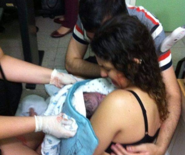 Mãe dá a luz em consultório de obstetra  (Foto: Arquivo Pessoal )