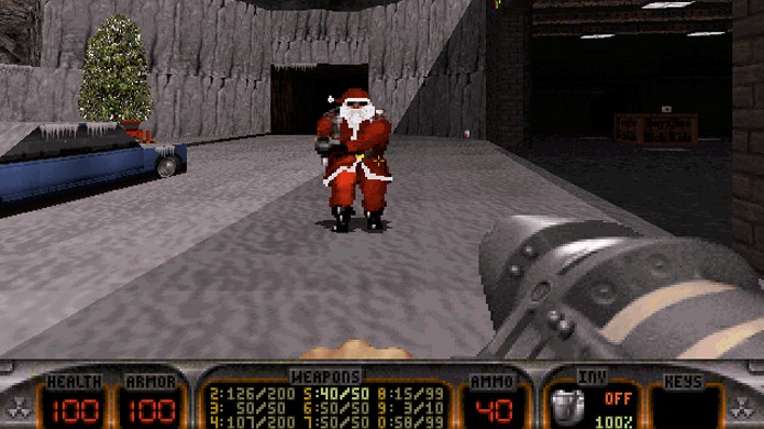 Quem melhor do que Duke Nukem para enfrentar o Papai Noel em Duke: Nuclear Winter? (Foto: Duke Nukem Wiki)