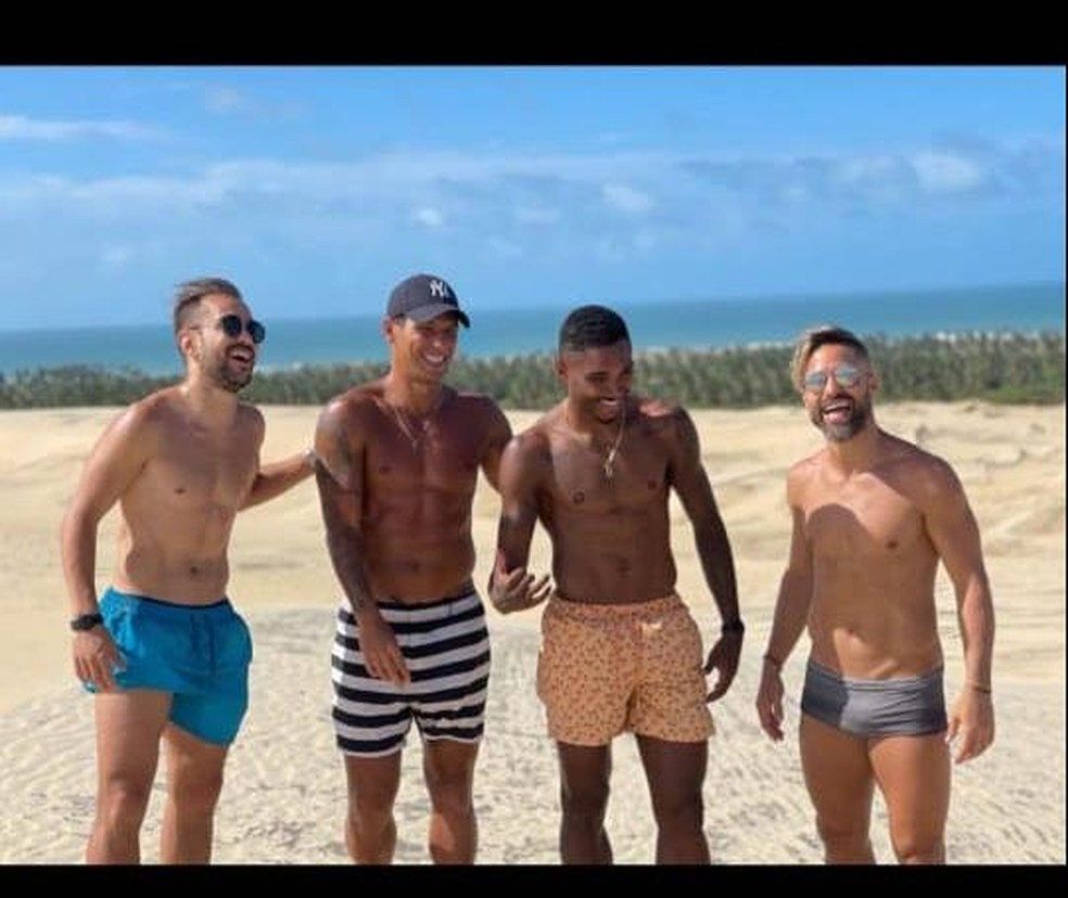 Everton Ribeiro, Vitinho, Diego, férias no Ceará — Foto: Reprodução/Instagram