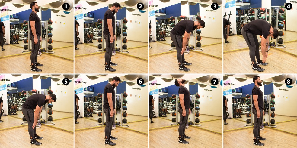 SequÃªncia de fotos mostra execuÃ§Ã£o correta do movimento â€” Foto: DivulgaÃ§Ã£o