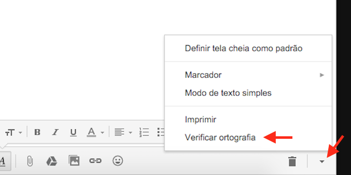 Ativando o corretor ortográfico no Gmail através de um novo rascunho de e-mail (Foto: Reprodução/Marvin Costa)
