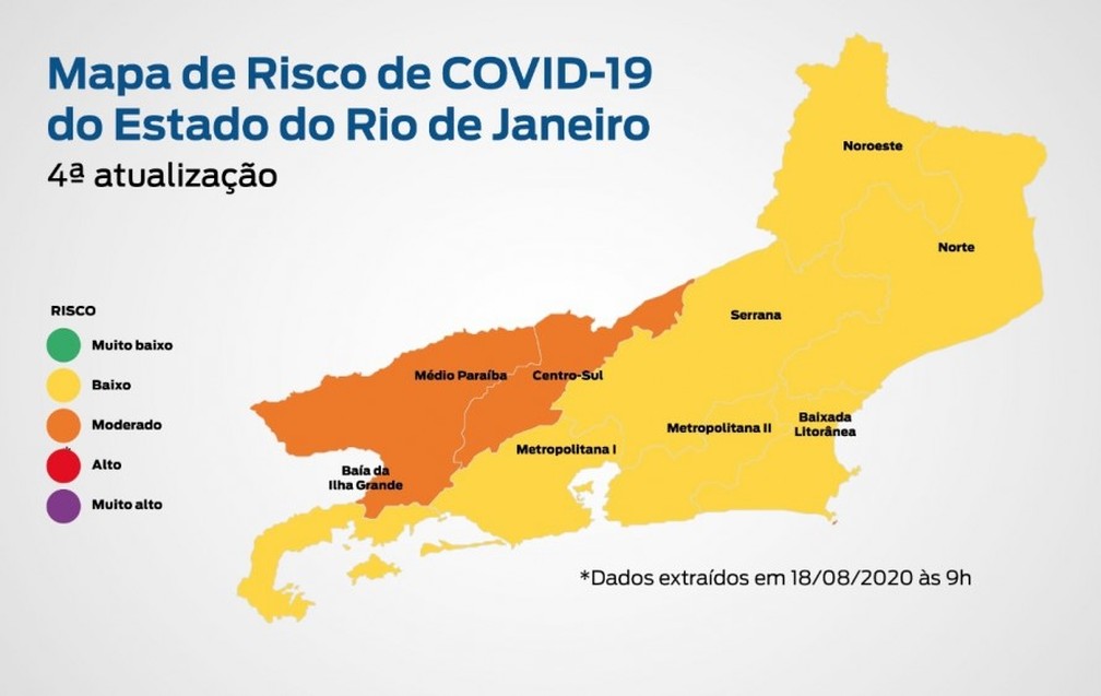 Mapa Indica Que 92 Da Populacao Do Rj Esta Em Locais De Baixo Risco Para Covid 19 Diz Governo Rio De Janeiro G1