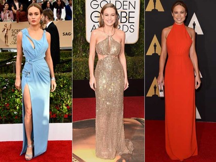Brie Larson atraiu olhares em suas aparições públicas mais recentes. O vestido dourado que ela usou no Globo de Ouro foi superelogiado pelos fashionistas