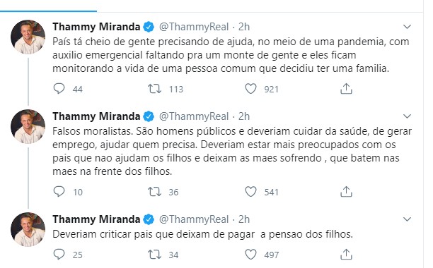 Thammy Miranda reage às críticas (Foto: Reprodução / Twitter)