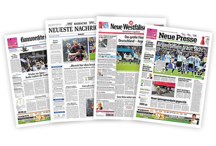 montagem - capas de jornais alemanha (Foto: Editoria de Arte)