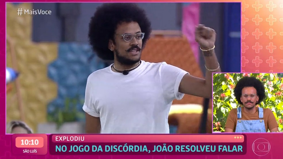 João Luiz reviu momento de desabafo dentro do 'BBB21' — Foto: Globo