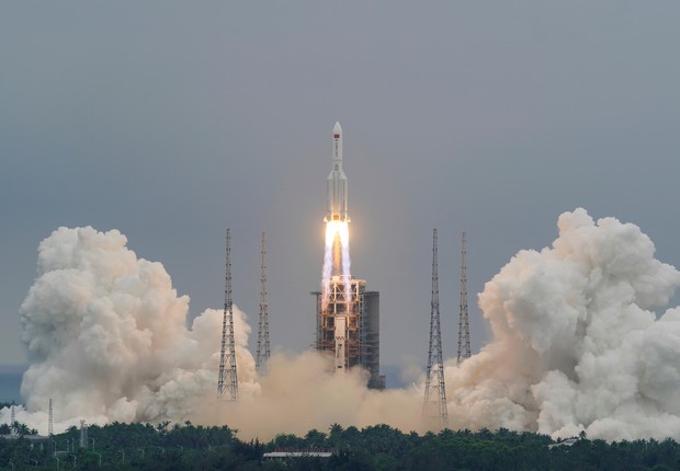 China lança primeiro módulo de sua estação espacial (Foto: Getty Images)