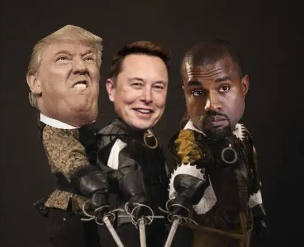 Três mosqueteiros': Elon Musk compartilha e deleta meme em que aparece com Kanye West e Trump | Notícias | GQ