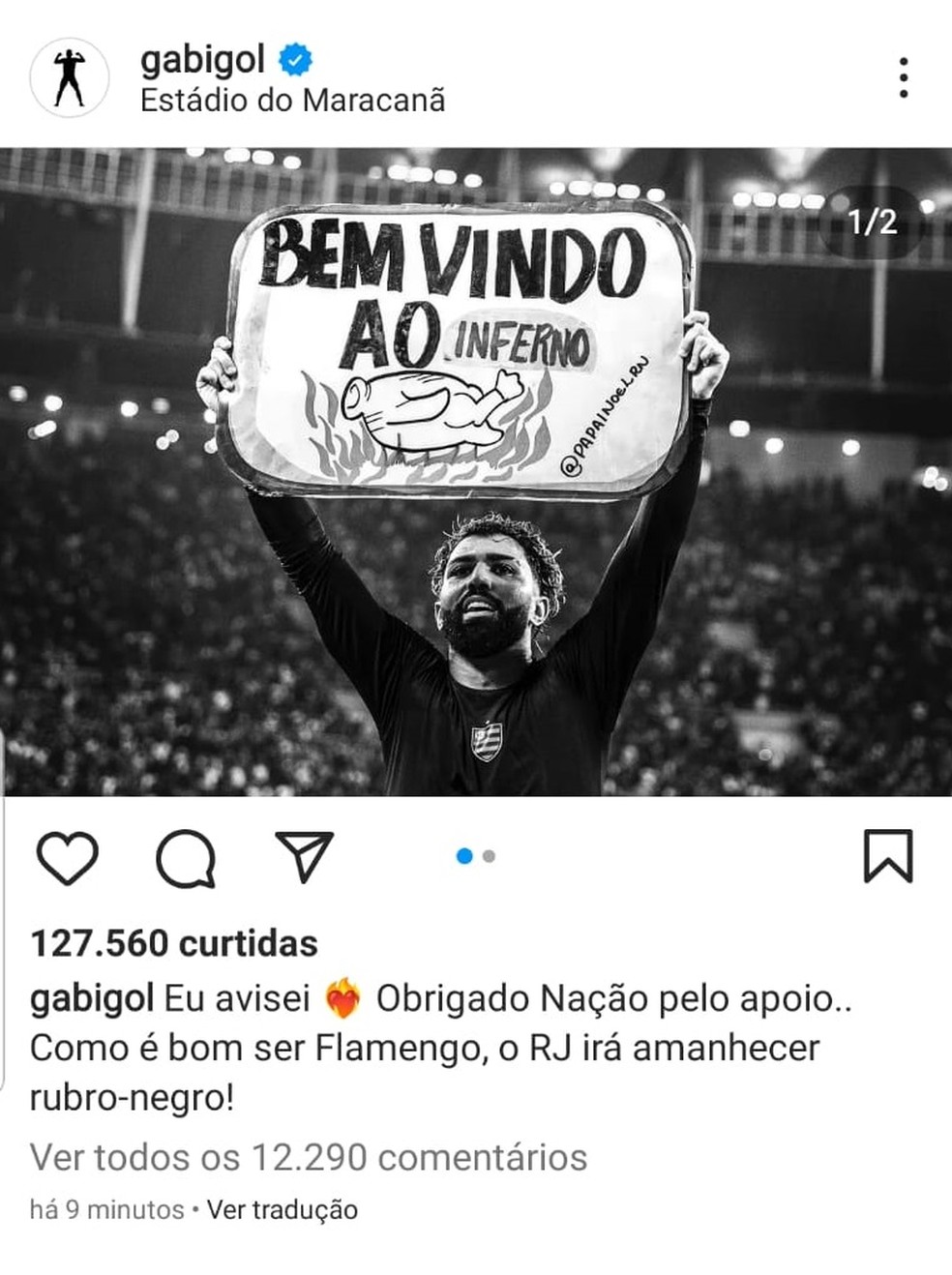 Gabigol provoca o Atlético-MG após classificação do Flamengo — Foto: Reprodução