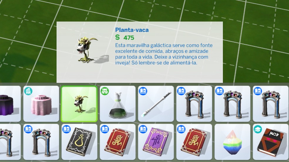 Use cheats para comprar a Planta-vaca já adulta no The Sims 4 — Foto: Reprodução/Tais Carvalho