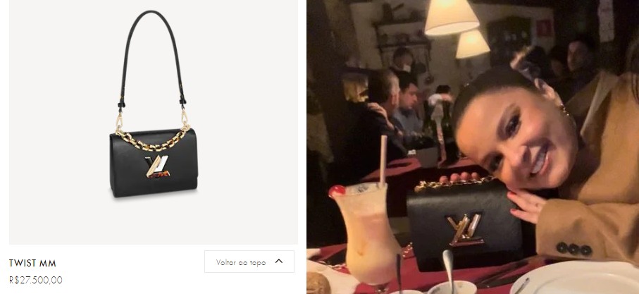Maiara ganhou um presente da Louis Vuitton: uma bolsa no modelo Twist MM (Foto: Reprodução/ Instagram )