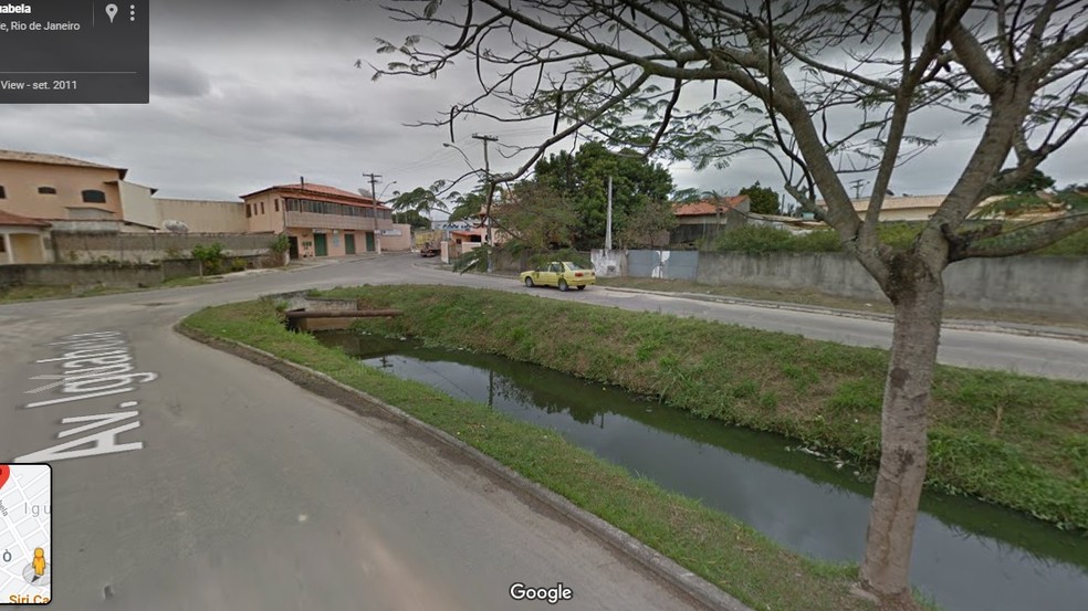 Avenida Iguabela antes de valão transbordar por conta da chuva em Iguaba Grande, no RJ — Foto: Reprodução/Google Maps