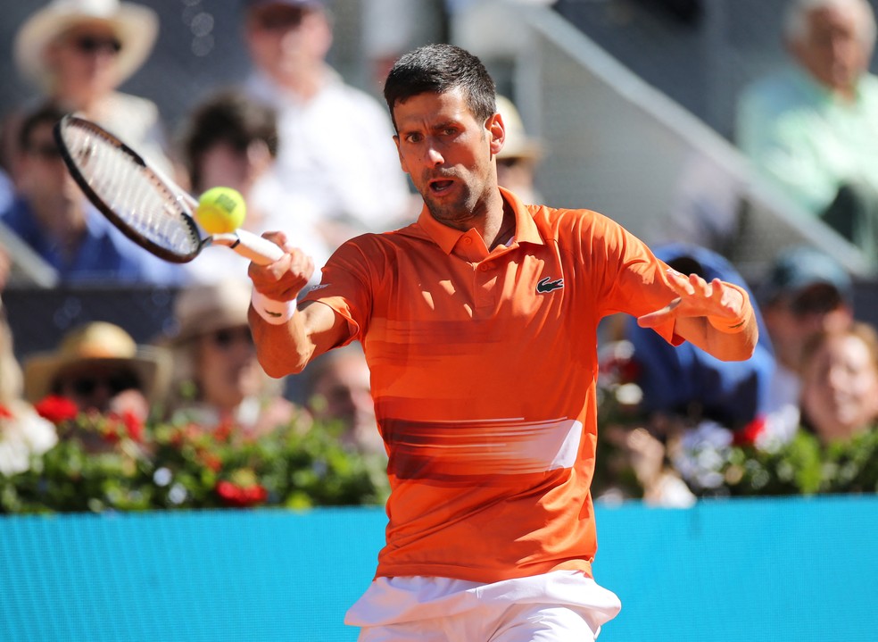 Novak Djokovic no Masters 1.000 de Madri — Foto: REUTERS/Isabel Infantes