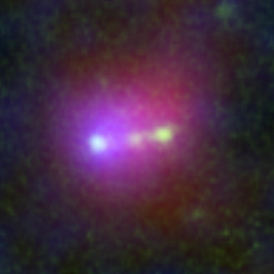 Galáxia Himiko, formada por uma grande nuvem de poeira (Foto: Wikipedia Commons)