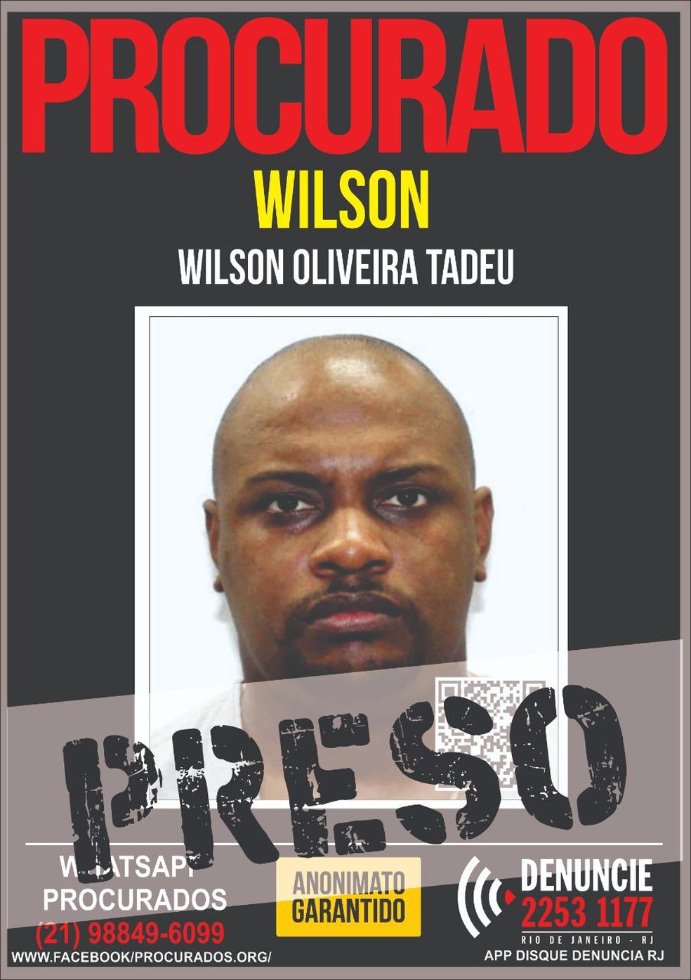 Polícia prende homem suspeito de matar o pai com óleo fervente em 2006  — Foto: Reprodução/Portal Procurados 