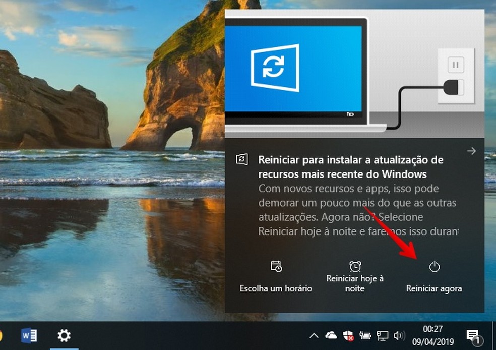 Instalando o Windows 10 Maio 2019 Update — Foto: Reprodução/Helito Beggiora