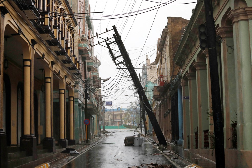 Pinar del Rio, em Cuba, atingida pelo furacão Ian — Foto: Alexandre Meneghini/Reuters
