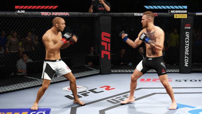 EA Sports UFC 2: modo permite jogatina cooperativa local (Foto: Reprodução/Victor Teixeira)