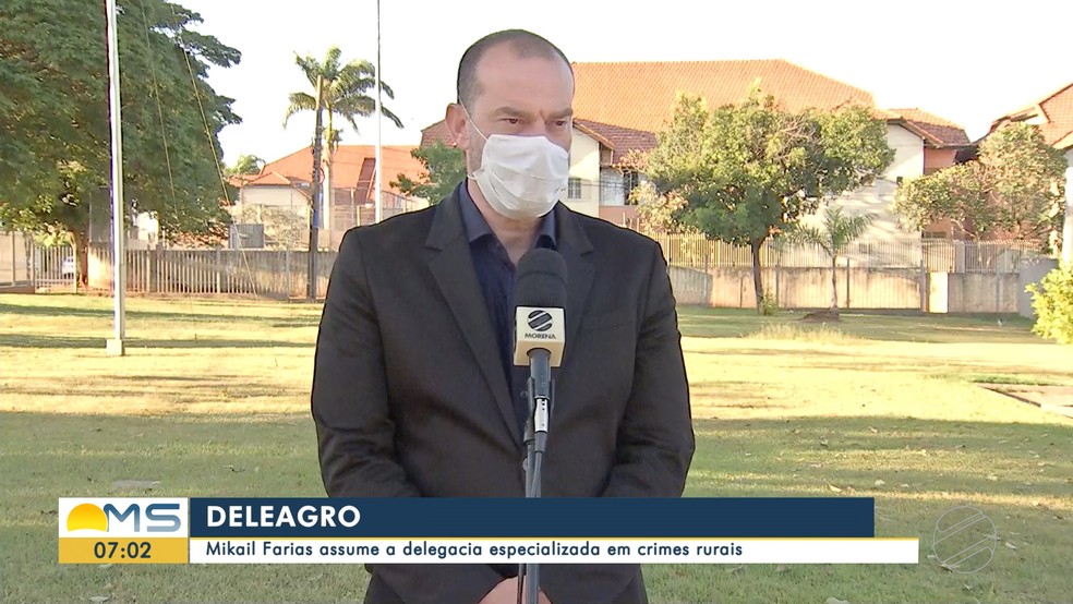 Delegado Mikaill, em entrevista à TV Morena no dia 4 de maio — Foto: Reprodução/TV Morena