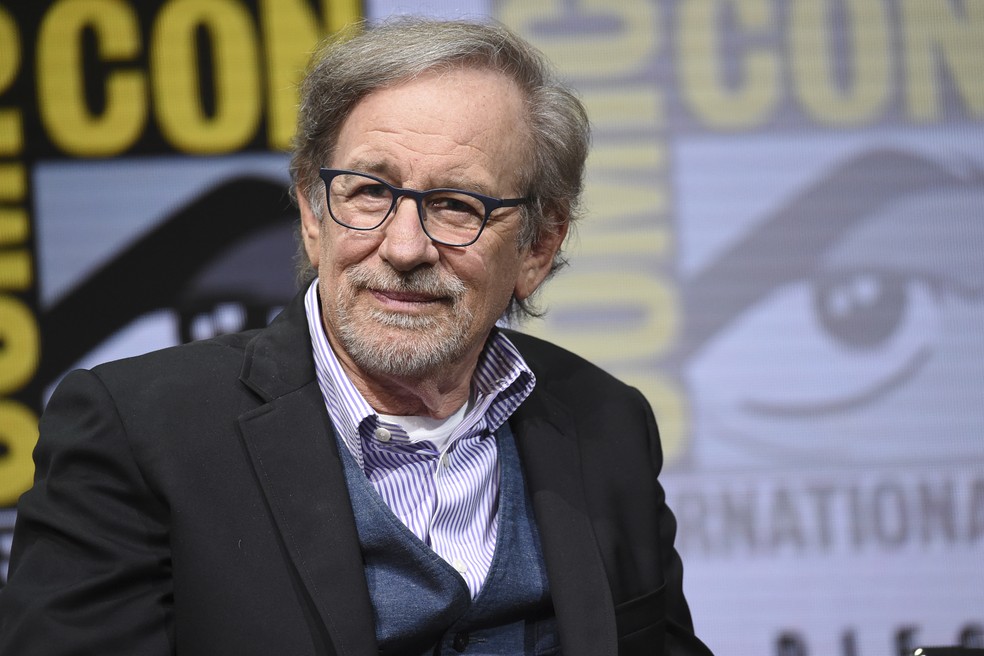 Steven Spielberg no painel de "Ready player one" no terceiro dia da Comic-Con San Diego 2017 (Foto: Richard Shotwell/Invision/AP)