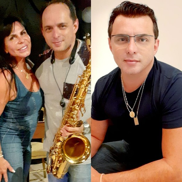 Gretchen e Esdras de Souza quando se conheceram em 2019 e o músico atualmente (Foto: Reprodução/ Instagram)