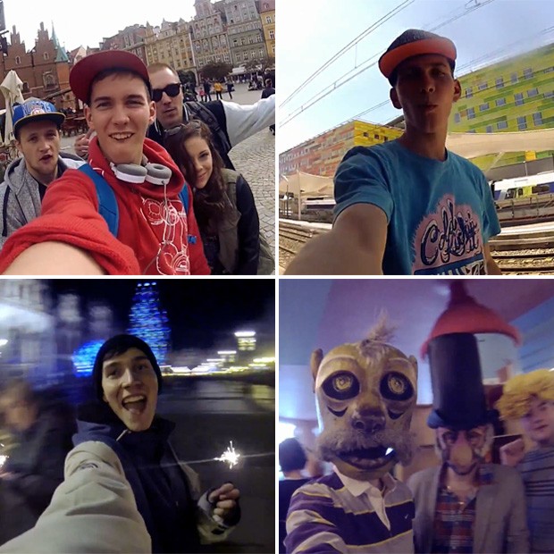 Jovem registrou 'selfies' durante 1 ano e meio de viagens pela Europa (Foto: Reprodução/YouTube/Proxi Pix)