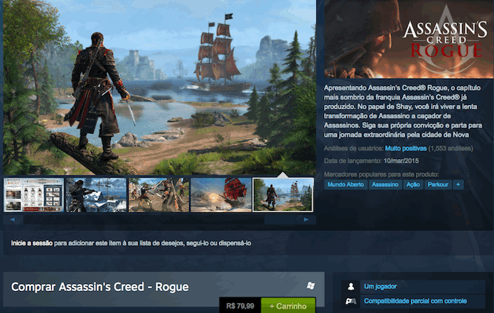 Assassins Creed Rogue tem duas versões no PC (Foto: Reprodução/Victor Teixeira)