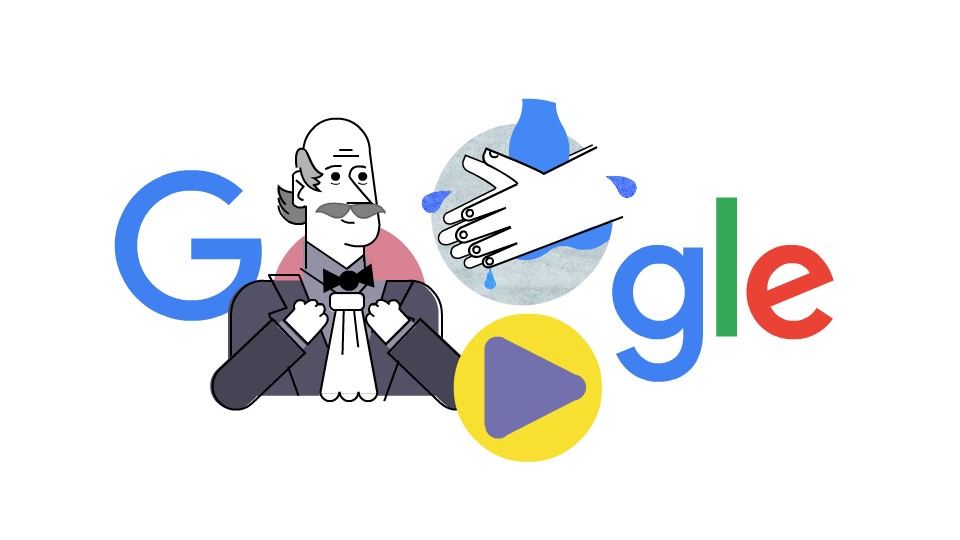 O húngaro Ignaz Semmelweis, primeiro médico a estudar os benefícios da lavagem das mãos, é o homenageado do doodle desta sexta-feira (20) (Foto: Reprodução)