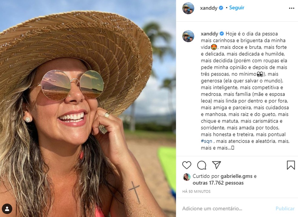 Carla Perez faz aniversrio e Xanddy se declara nas redes sociais: 'Dia da minha alma gmea'  Foto: Reproduo/Redes sociais