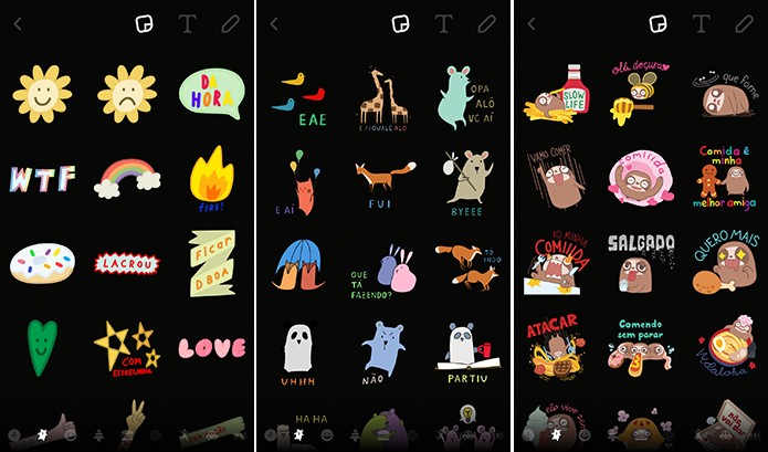 Snapchat ganhou emojis com expressões traduzidas para o português (Foto: Reprodução/Elson de Souza)