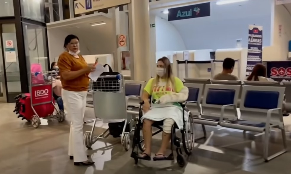 Caminhoneira de SC soube no aeroporto que precisaria de autorização médica para embarcar em voo — Foto: Reprodução/Redes Sociais
