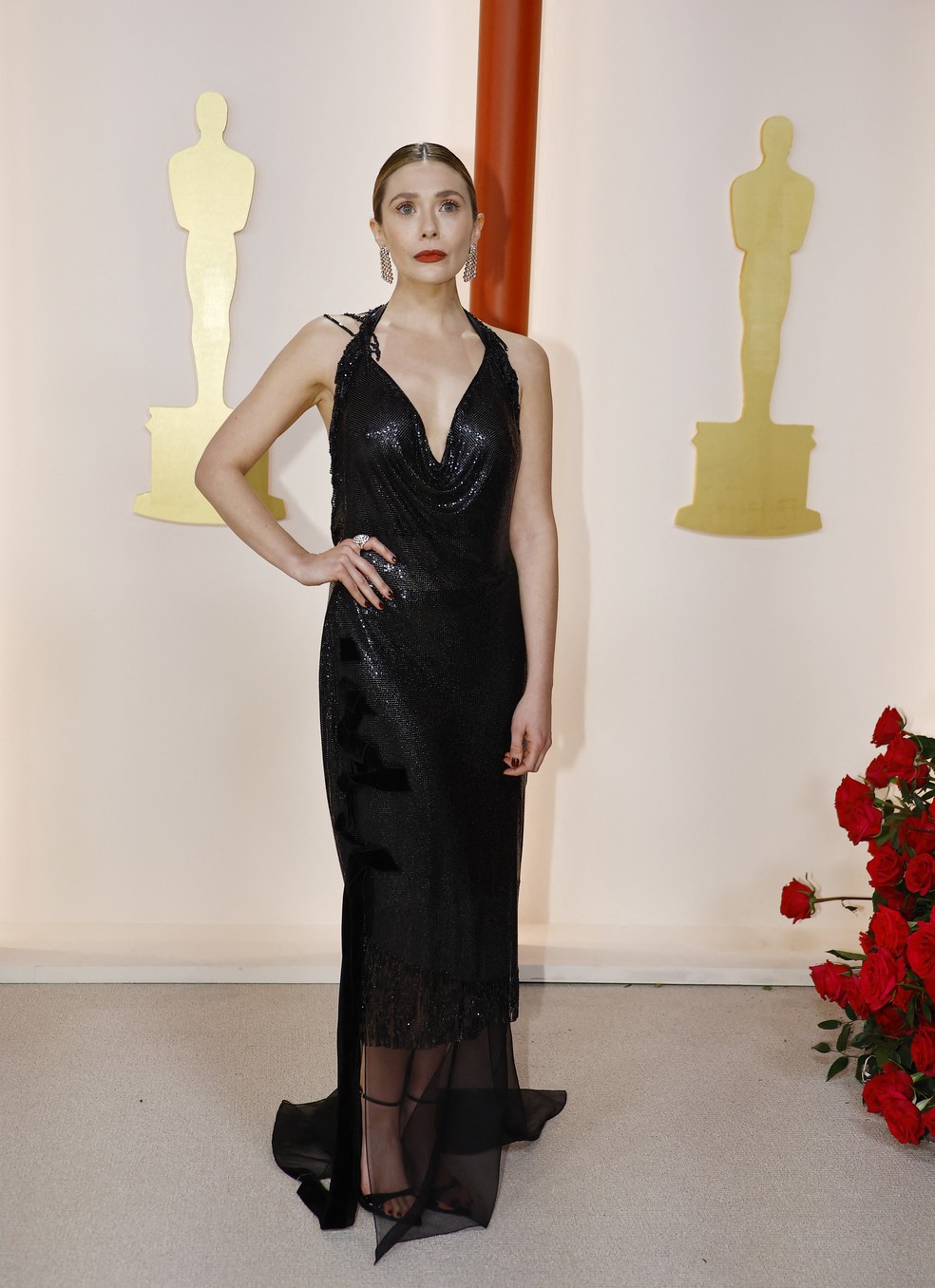 Elizabeth Olsen no Oscar 2023 — Foto: Reuters/Eric Gaillard