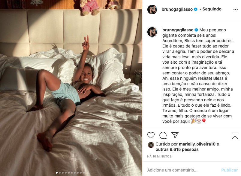 Bruno Gagliasso também fez declaração para o filho no Instagram e compartilhou série de fotos (Foto: Reprodução/Instagram)