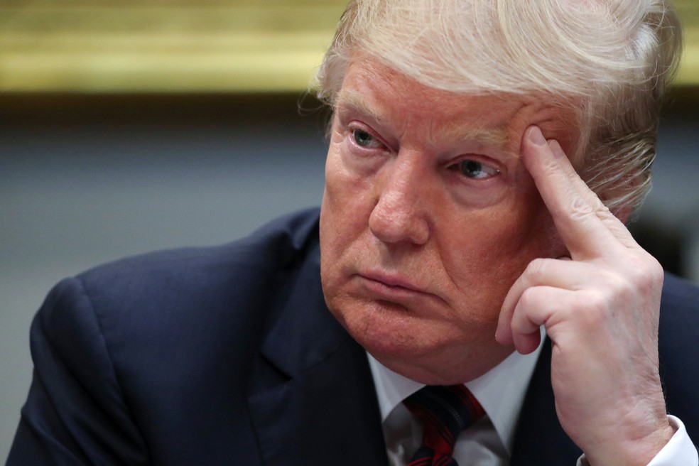 Donald Trump durante encontro na Casa Branca nesta quarta-feira (13) — Foto: Jonathan Ernst/Reuters