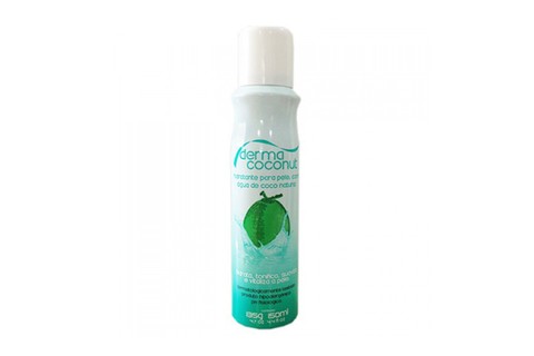 Hidratante para pele com água de coco natural, Derma Coconut (R$ 29,90): o spray hipertônico é rico em nutrientes e pode ser aplicado no corpo todo, a qualquer momento do dia, para hidratar, refrescar e tonificar a pele