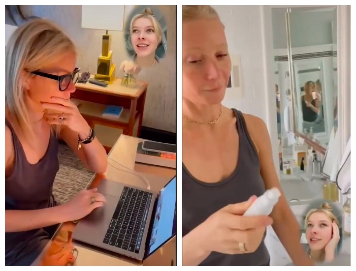 O vídeo narrado pela filha de Gwyneth Paltrow fazendo piada com a rotina da mãe (Foto: TikTok)