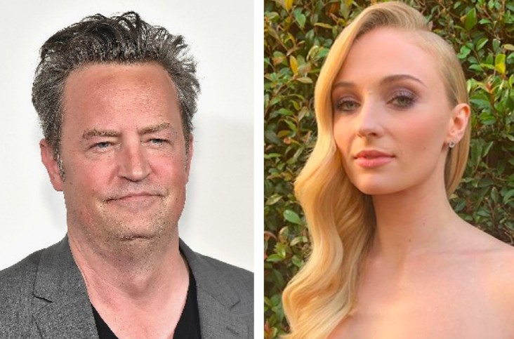 O ator Matthew Perry e a atriz Sophie Turner (Foto: Getty Images/Instagram)