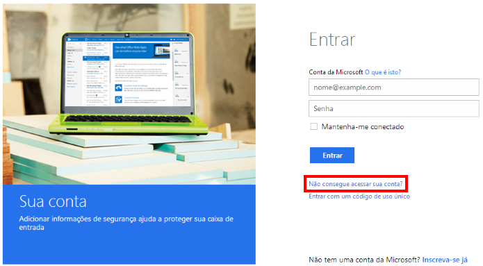 Recuperando senha de uma conta Microsoft (Foto: Reprodução/Helito Bijora)
