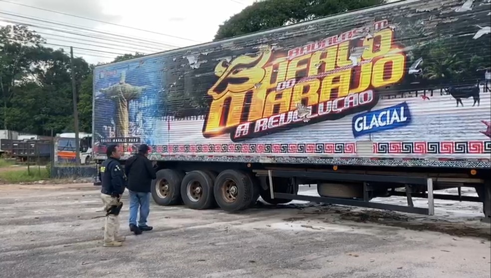 Carreta de aparelhagem é apreendida na BR-316 por ter identificação adulterada — Foto: Polícia Civil
