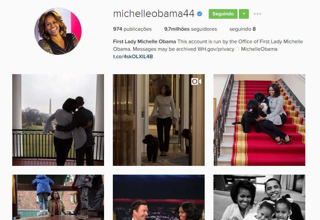 Michelle Obama: agora 44 (Foto: Reprodução/Instagram)