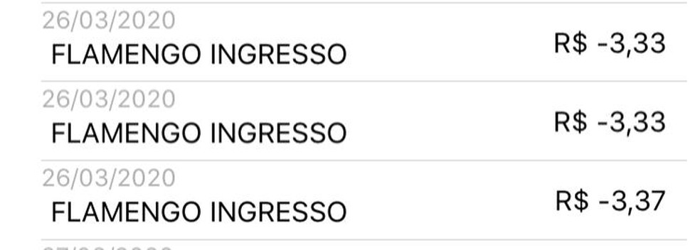 Valor do proporcional ao ingresso contra a Portuguesa, que teve portões fechados, entrou dividido nas faturas dos membros — Foto: Reprodução