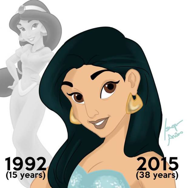 A princesa Jasmine, de Alladim, aos 38 anos (Foto: Reprodução / Life Art Times)