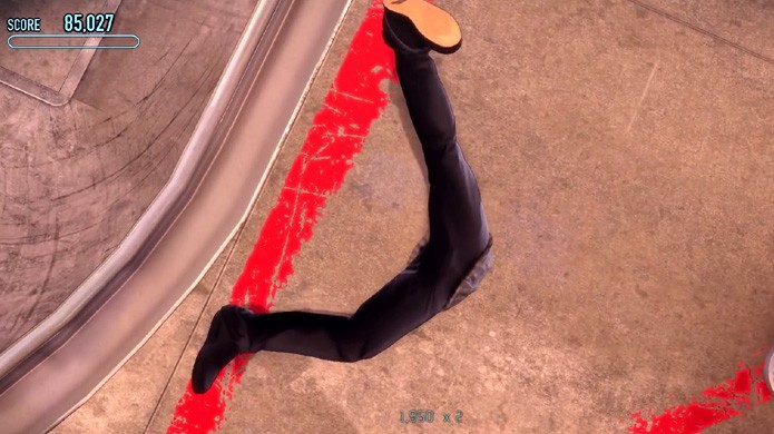 A maioria dos bugs em Tony Hawks Pro Skater 5 acaba com um personagem atravessando o chão (Foto: Reprodução/YouTube)