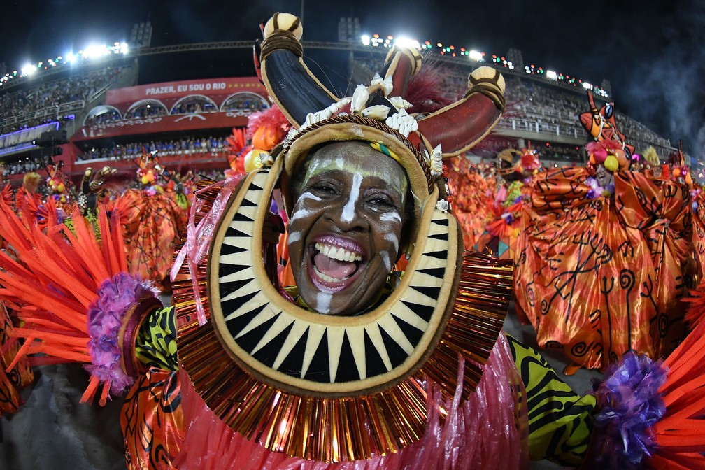 Detalhe do desfile da Grande Rio no carnaval de 2022 — Foto: Alexandre Durão/g1