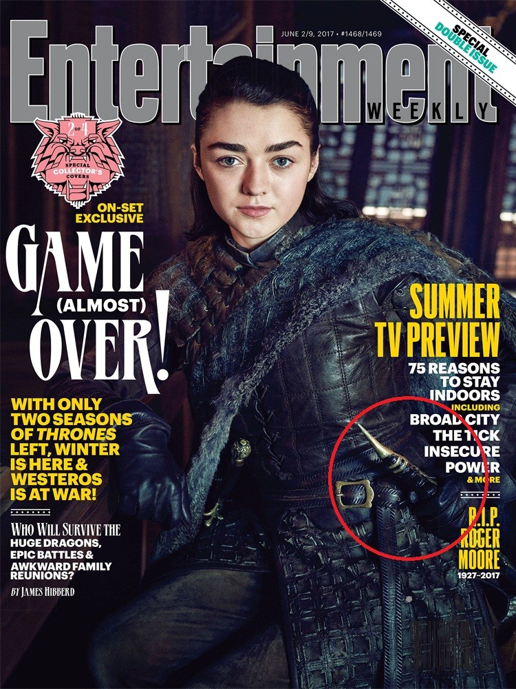 Detalhe na capa de Arya Stark em 'Game of Thrones' pode dar pistas sobre rumo da temporada (Foto: Reprodução/Entertainment Weekly)