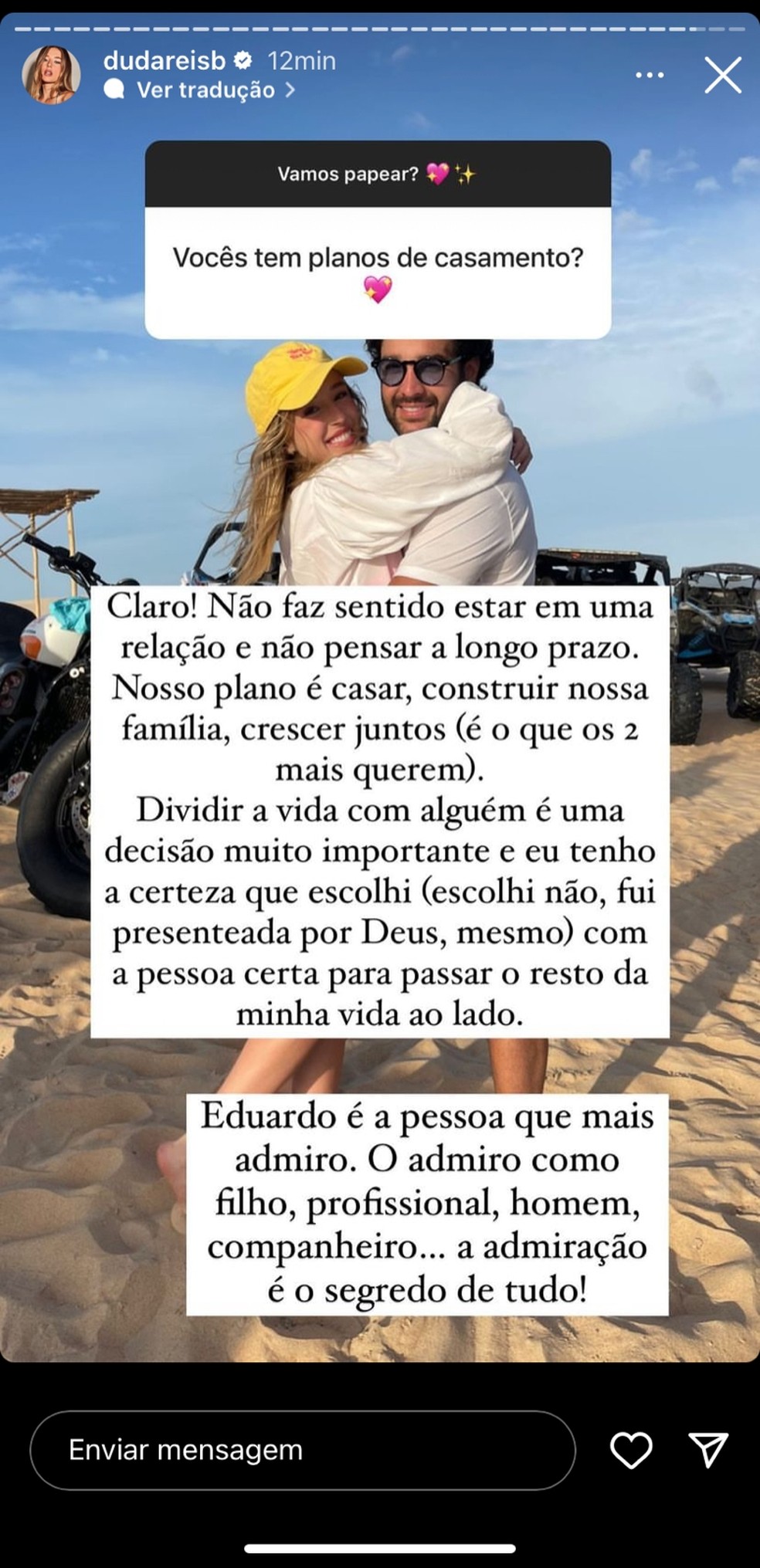 Post de Duda Reis &mdash; Foto: Reprodu&ccedil;&atilde;o/Instagram