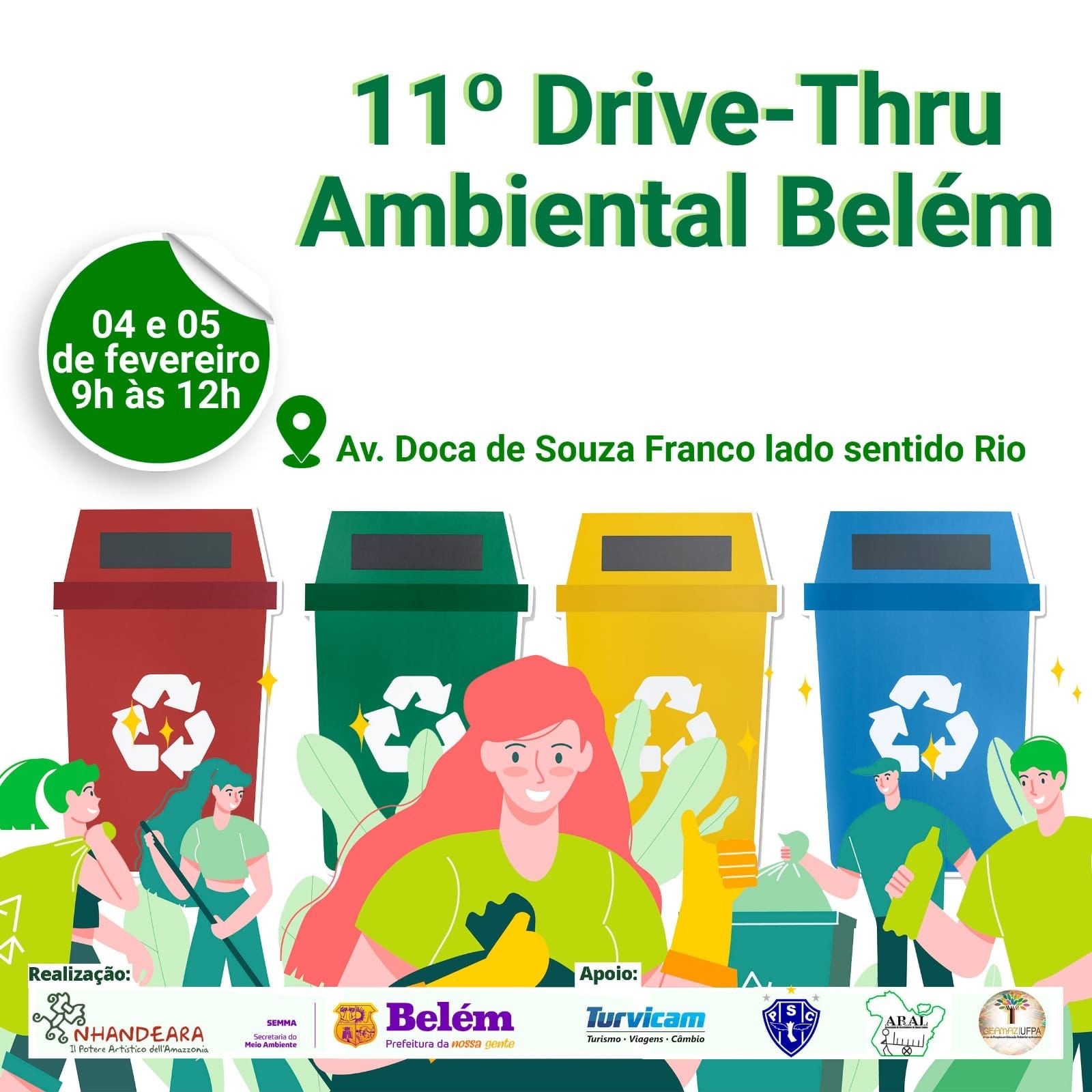 Belém recebe mais uma edição do 'Drive-Thru Ambiental' neste final de semana